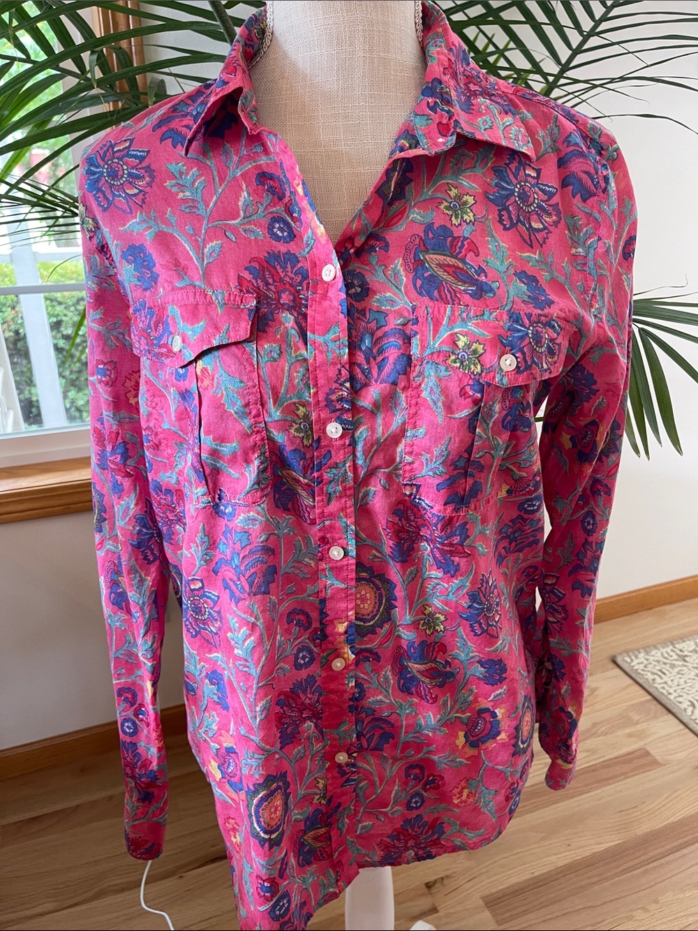 Ralph Lauren Fuchsia Floral Button-Down Shirt
